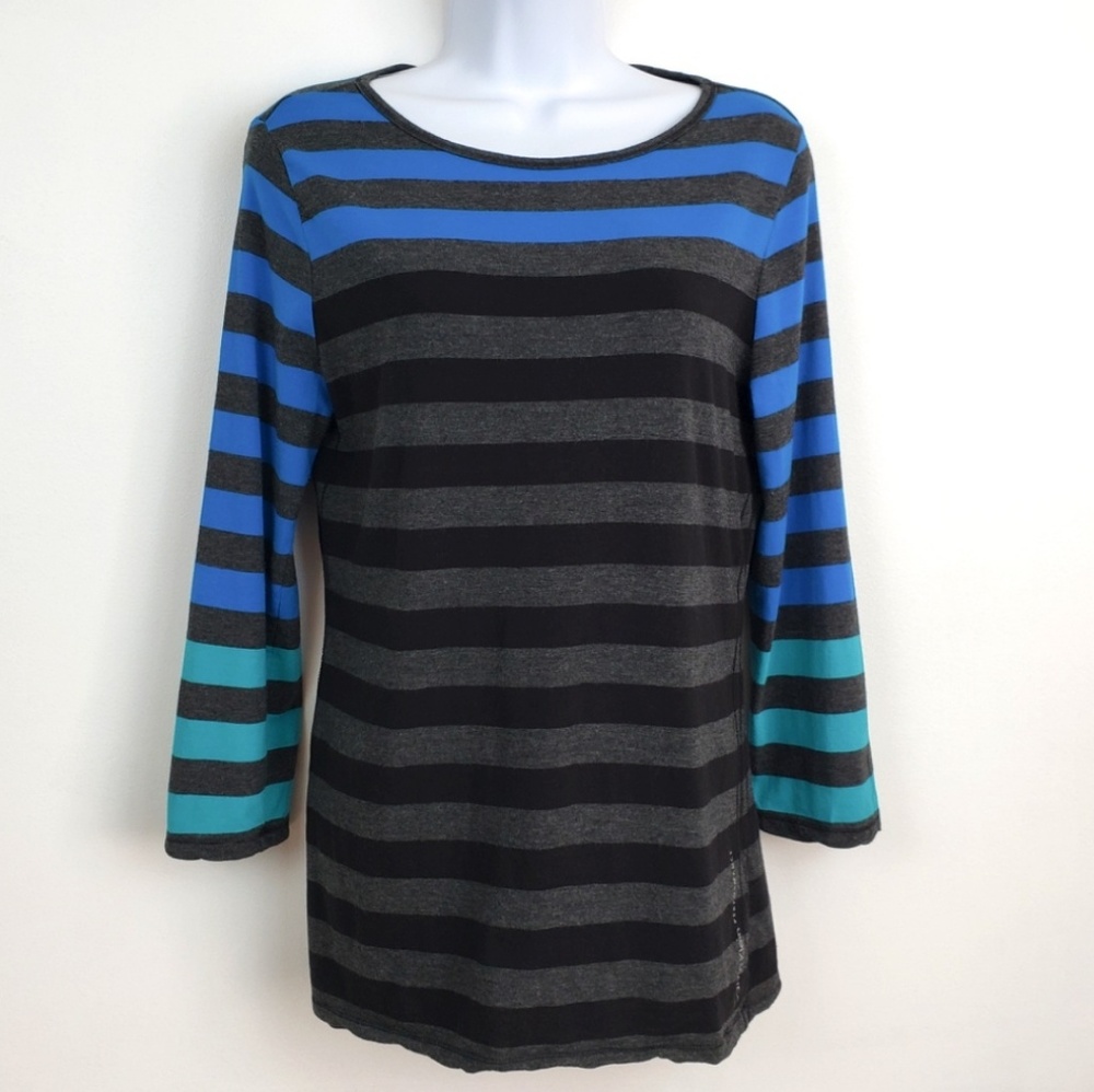 Calvin Klein Performance Striped Long Sleeve Tee L